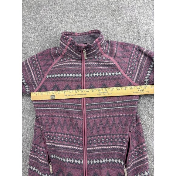 Smartwool Sweater Womens Medium Purple Full Zip Wool Knit Jacket Fair Isle - Picture 3 of 6